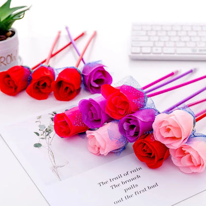 24 bolígrafos con diseño de rosa