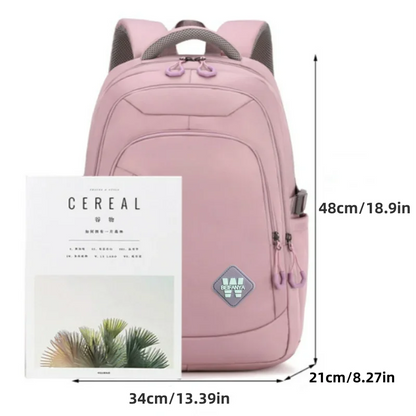 Mochila de nailon para mujer, resistente al agua bolso de hombro, gran capacidad