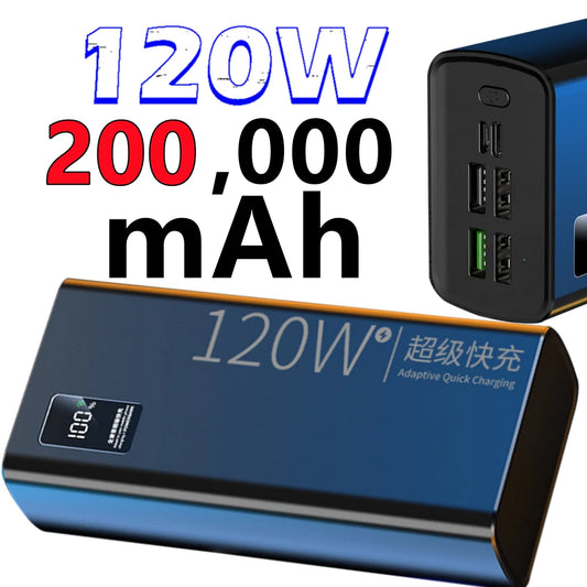 bateria recargable 120W, 200.000mAh