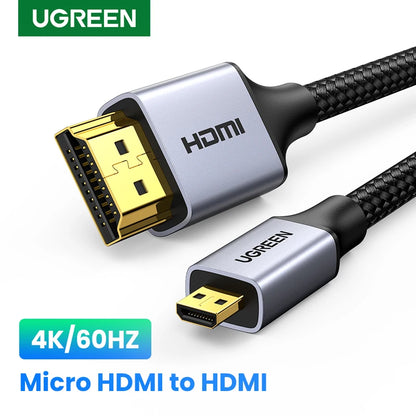 Cable Micro HDMI 4K/60H Micro HDMI a HDMI Cable macho a macho para GoPro Sony proyector