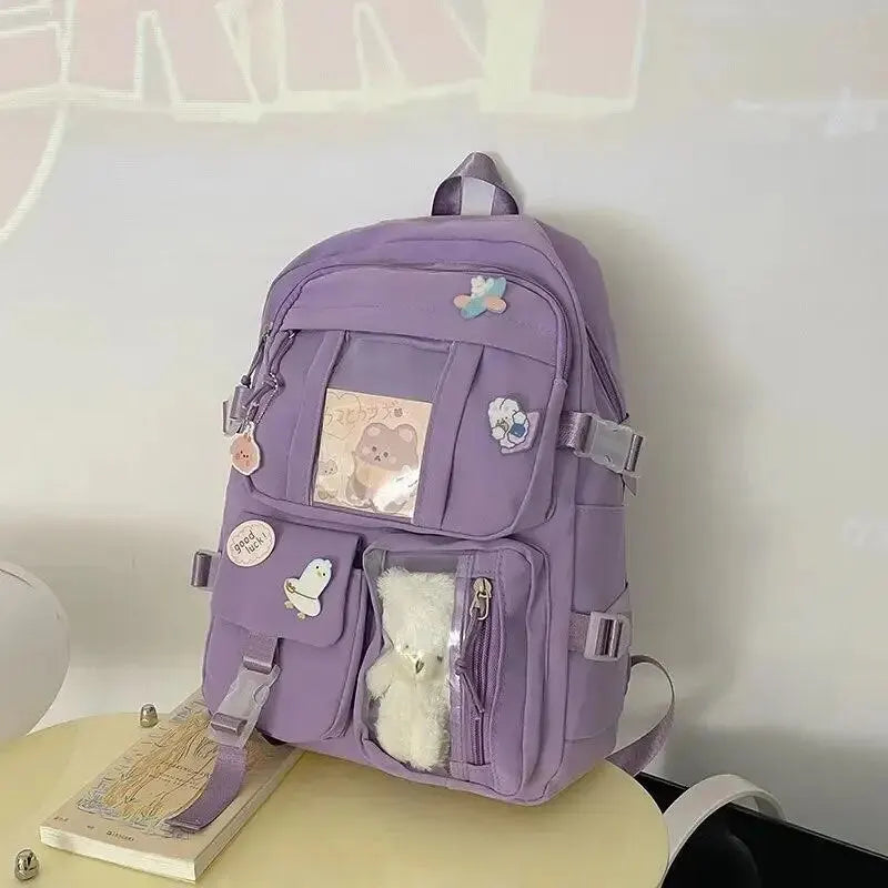 Mochila para estudiantes de escuela secundaria de color púrpura Rosa popular